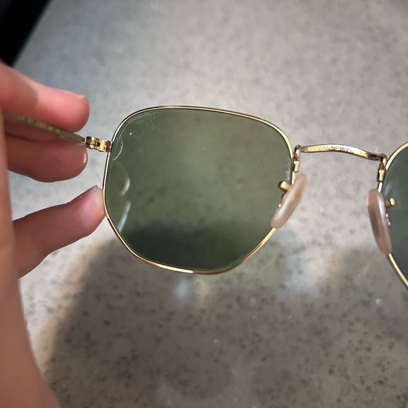 Ray-Ban Gold Hexagonal Sunglasses and Brown Case - Picture 4 of 6